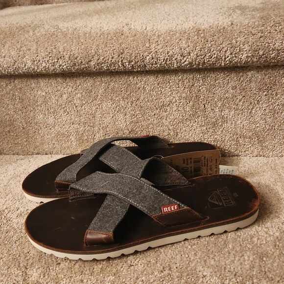 Reef Men\'s Voyage Crossover Brown & Gray Sandals Size 10 NWT main image 9